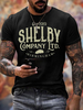 T-shirts Classique noir Col Rond Imprimé Manches Courtes