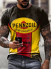 T-shirts Classique noir jaune Col Rond Imprimé Manches Courtes