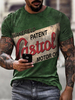 T-shirts Classique vert foncéCol Rond Imprimé Manches Courtes