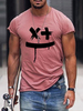 T-shirts Décontracté Col Bijou Imprimé Manches Courtes