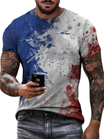 T-shirts Décontracté Col ras du cou Bloc de couleur Manches courtes