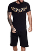 T-shirts Décontracté Jewel Neck Imprimé Manches Courtes