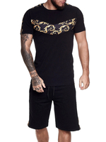 T-shirts Décontracté Jewel Neck Imprimé Manches Courtes