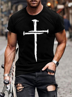 T-shirts Décontracté Jewel Neck Imprimé Manches Courtes