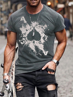 T-shirts Décontracté Jewel Neck Imprimé Manches Courtes