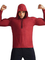 T-shirts Décontractés À Capuche Manches Longues Bordeaux