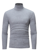 T-shirts décontractés à manches longues et col haut pour hommes