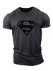 T-shirts décontractés gris imprimés à manches courtes