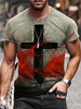 T-shirts gris Classique Col rond Imprimé Manches Courtes