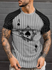 T-shirts gris imprimé pique as décontracté manches courtes col rond chic