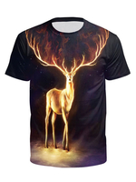 T-shirts Imprimé en 3D à séchage rapide et ras du cou à manches courtes pour hommes
