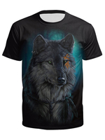T-shirts Imprimé en 3D à séchage rapide et ras du cou à manches courtes pour hommes