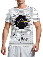 T-shirts imprimés en 3D pour hommes Blanc Col rond Manches courtes Vêtements