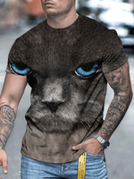 T-shirts noir Chic Col rond Imprimé Manches Courtes