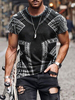 T-shirts noir Classique Col rond Imprimé Manches Courtes