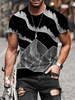 T-shirts noir Classique Col rond Imprimé Manches Courtes
