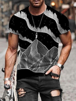 T-shirts noir Classique Col rond Imprimé Manches Courtes