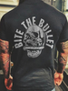 T-shirts noir imprimé crâne Décontracté Manches Courtes