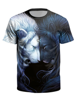 T-shirts pour hommes Imprimé en 3D à séchage rapide et ras du cou à manches courtes pour lété