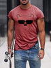 T-shirts Simple col rond imprimé ours Manches Courtes