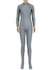 Étain Zentai grise Slim Fit combinaison Spandex pour femmes Déguisements Halloween
