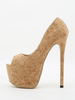 Talon haut chaussures femme plateforme bout ouvert