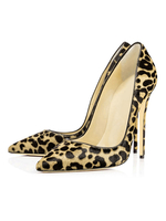 Talon haut escarpins femme bout pointu impimerie léopart