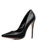 Talon haut escarpins femme noir en cuir synthétique bout pointu talon haut