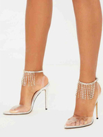 Talon haut femme bout pointu transparente