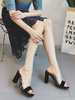 Talon Mules Talon épais Bout carré PVC Chaussons à talons supérieurs