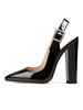 Talon Sandales Sandales Or noir Talon épais Bout pointu PU Cuir