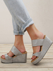 Talons compensés pour femmes Street Wear Sandales en similicuir