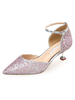 Talons de chaton femme chic bout pointu paillettes fantastiques chaussures de soirée pour la fête
