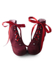 Talons de vin velours Lolita Shoes Square avec dentelle Déguisements Halloween