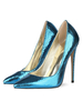 Talons hauts bleus femmes bout pointu imprimé serpent talon aiguille sexy pompes