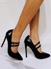 Talons Hauts Bout Pointu Talon Aiguille Chic Noir Mary Jane Talons