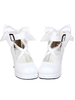 Talons hauts Chunky blanc Lolita Chaussures cheville sangle Bow Decor Déguisements Halloween