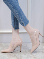 Talons hauts Femme Bout pointu Talon aiguille Simple Low-Tops Rouge