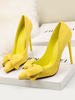 Talons hauts femmes pointus pompes à talons aiguilles à talons aiguilles avec arc