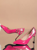 Talons Hauts Pour Femme Talon Aiguille Bout Pointu Cuir Verni Escarpins Rose Rouge