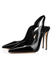 Talons hauts pour femmes Escarpins à talon aiguille Tige en cuir verni véritable