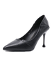 Talons hauts pour femmes Escarpins classiques à bout pointu Talon aiguille Cuir PU