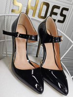 Talons hauts pour femmes Slip-on Bout pointu Talon aiguille Classique Plus Size Noir Chaussures pour femmes