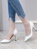 Talons hauts pour femmes Slip-on Bout pointu Talon aiguille Simple Low-Tops Noir