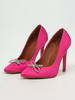 Talons hauts pour femmes Stiletto talon pointu ongle pointu sur des pompes rouges rose satinées