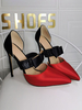 Talons hauts Stiletto Slip-on Bout pointu Color Block Talon aiguille Arcs Élégant Plus Size Chaussures pour femmes
