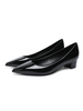 Talons mi-bas Bout pointu classique Talon épais Slip-On Talons noirs élégants