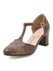 Talons mi-bas de femme talon amande talon Chunky T-Type Vintage Pompes Vintage