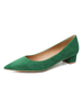 Talons mi-bas pour femmes Bout pointu classique Talon épais Slip-On Talons verts élégants