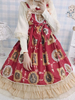 Tea Party Lolita Robe Classique Jsk Bordeau Volants Imprimé Floral Lolita Jupes